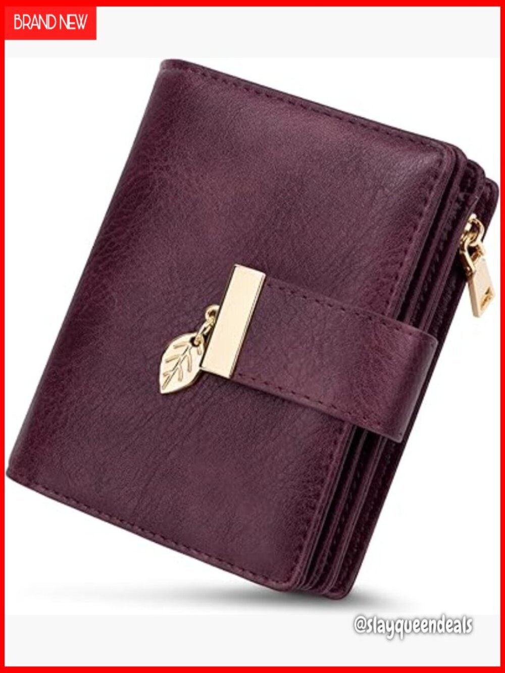 RFID Blocking Leather Bifold Wallet with Zipper Pocket and ID Window
